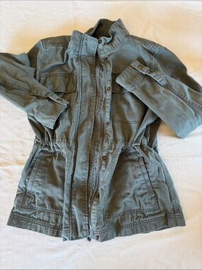 GAP Women's Olive Utility Jacket with Drawstring Waist